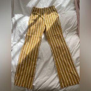 Forever 21 yellow striped stretchy pants